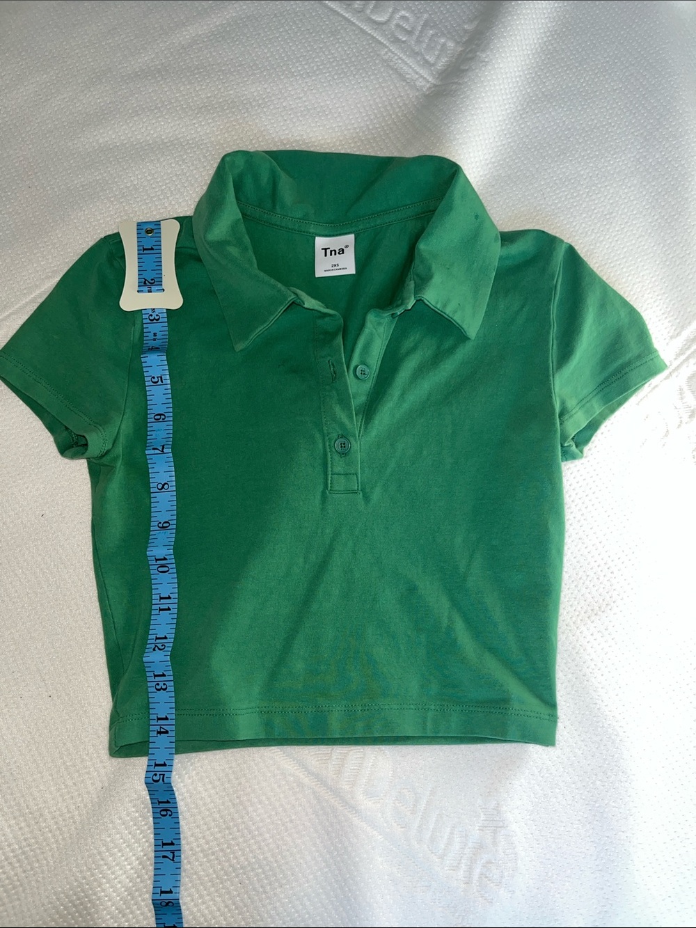 Aritzia TNA Kelly Green Polo Crop Top size 2xs